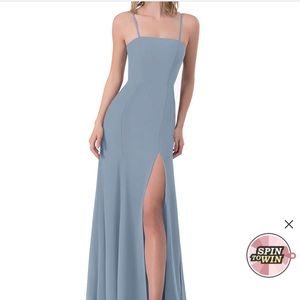 Azazie Cosette A0 in Dusty Blue